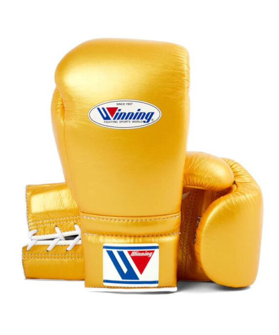1:1 Custom Handmade Winning Lace-up Boxing gloves - GOLD