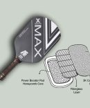 Pickleball Paddles Multi-Layer MATTE Textured Carbon Fiber & Fiberglass Pickleball Paddle 15mm Black, USAPA Approved