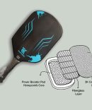 TRYNIX Pickleball Paddles Multi-Layer MATTE Textured Carbon Fiber & Fiberglass Pickleball Paddle 15mm Blue, USAPA Approved
